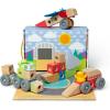 imageMelissa ampamp Doug Blockables Vehicles Snap and Play Mix and Match Connectable Wooden Building Blocks Play Set Toy for Preschool Boys and Girls 54 Pcs