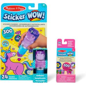 imageMelissa ampamp Doug Sticker Wow Purple Unicorn Bundle 24Page Activity Pad Stamper 500 Stickers Arts and Crafts Fidget Toy Collectible CharacterGlitter Unicorn