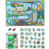 imageMelissa ampamp Doug Race Around The World Tracks Cardboard Jigsaw Floor Puzzle and WindUp Vehicles  48 Pieces for Boys and Girls 4  FSCCertified Materials