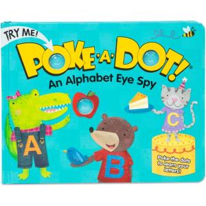 imageMelissa ampamp Doug Childrens Book  PokeaDot An Alphabet Eye Spy Board Book with Buttons to Pop  FSC Certified