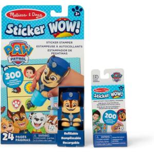 imageMelissa ampamp Doug Sticker Wow PAW Patrol Chase Bundle 24Page Activity Pad Sticker Stamper 500 Stickers Mini Pad Arts and Crafts Fidget Toy Collectible Character