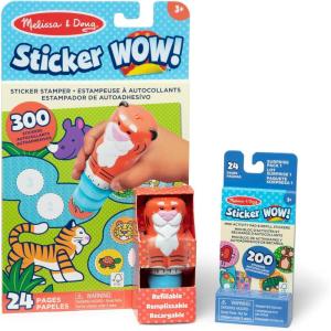 imageMelissa ampamp Doug Sticker Wow Tiger Bundle 24Page Activity Pad Sticker Stamper 500 Stickers Arts and Crafts Fidget Toy Collectible CharacterTiger
