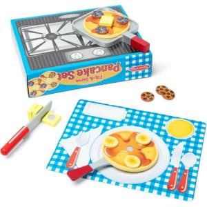 imageMelissa ampamp Doug Flip and Serve Pancake Set 19 pcs  Wooden Breakfast Play Food