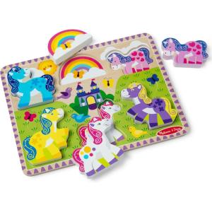 imageMelissa ampamp Doug Wooden 6Piece Unicorn and Rainbow Chunky Puzzle for Toddler Boys and Girls 2