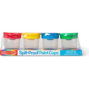 imageMelissa ampamp Doug SpillProof Paint Cups  4Pack Airtight Seal Snap Lids