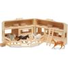 imageMelissa ampamp Doug Fold and Go Wooden Horse Stable Dollhouse with Handle and Toy Horses 11 pcs