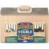 imageMelissa ampamp Doug Fold and Go Wooden Horse Stable Dollhouse with Handle and Toy Horses 11 pcs