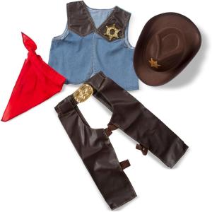 imageMelissa ampamp Doug Cowboy Role Play Costume Set 5 pcs  Includes Faux Leather Chaps  Cowboy DressUp Role Play Costume with Vest for Boys and Girls