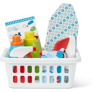 imageMelissa ampamp Doug Laundry Basket Play Set with Wooden Iron Ironing Board and Accessories 14 Pcs Pretend Play Laundry Set for Kids with Iron