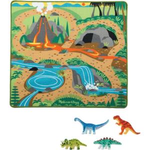 imageMelissa ampamp Doug Prehistoric Playground Dinosaur Activity Rug 39 x 36 inches  4 Toy AnimalsFrustrationFree Packaging