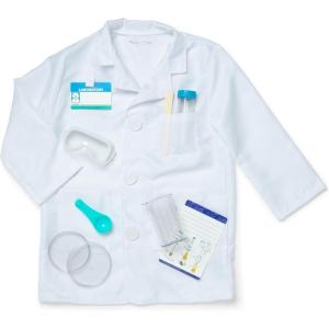 imageMelissa ampamp Doug Scientist Role Play Costume Set X pcs  Lab Coat Goggles 6 Experiments