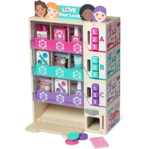 imageMelissa ampamp Doug Sort Stock Select Beauty Kiosk Vending Machine Play Set Pretend Makeup Wooden Toy for Boys and for Girls 3  FSC Certified