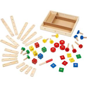 imageMelissa ampamp Doug Wooden Construction Building Set in a Box 48 pcs