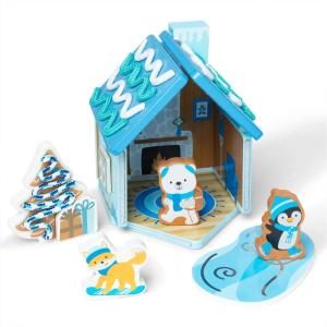 imageMelissa ampamp Doug Winter Frost Wooden Gingerbread House Play Set for Boys and Girls 3