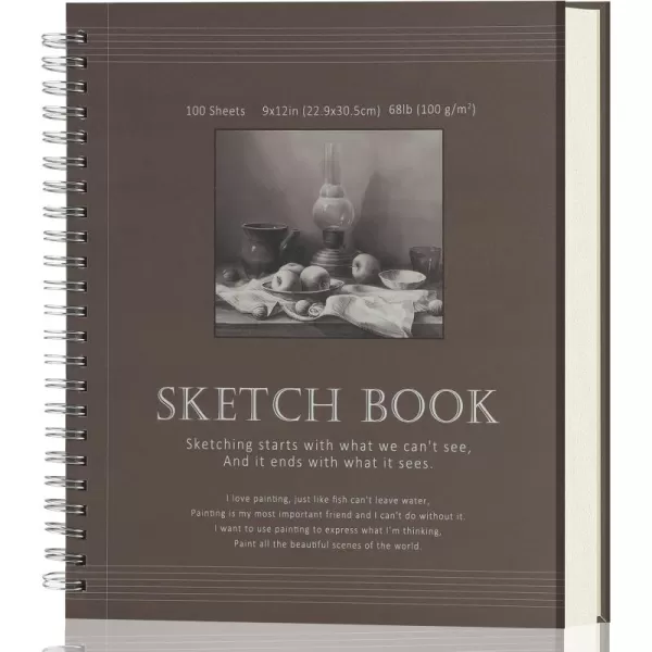 imageSketch Book 55x85  Small Sketchbook for Drawing  Spiral Bound Art Sketch Pad Pack of 2 200 Sheets 68 lb100gsm AcidFree Drawing Paper for Artists Kids Teens ampamp Adults9 x 12 Side Wire 1 Pack