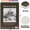 image8quot x 10quot Sketch Book 100 Sheets Hardcover Sketchbook 68 lb100gsm Drawing Paper for Adults Spiral Bound Sketch Pad Art Paper for Drawing and Painting for Art Supplies for College StudentsBrown