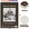 imageSketch Book 11 x 14 100 Sheets Top Spiral Sketchbook 68lb 100gsm Drawing Paper Pad Sketch Pads for Drawing for Adults Large SketchbookBrown