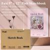 imageSketch Book 11 x 14 100 Sheets Top Spiral Sketchbook 68lb 100gsm Drawing Paper Pad Sketch Pads for Drawing for Adults Large SketchbookPink