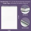 imageSketch Book 11 x 14 100 Sheets Top Spiral Sketchbook 68lb 100gsm Drawing Paper Pad Sketch Pads for Drawing for Adults Large SketchbookPurpIed