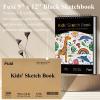 imageSketch Book 11 x 14 100 Sheets Top Spiral Sketchbook 68lb 100gsm Drawing Paper Pad Sketch Pads for Drawing for Adults Large SketchbookSatind Black