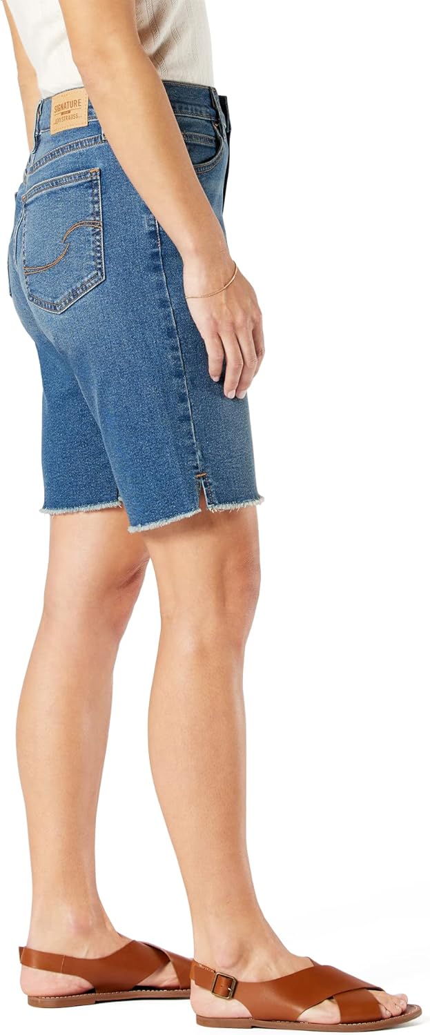 imageSignature by Levi Strauss ampamp Co Gold Womens Heritage High Rise 9quot Bermuda Short Available in Plus SizeNew Boardwalk Blues