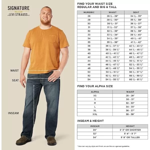 imageSignature by Levi Strauss ampamp Co Gold Mens Relaxed Fit Flex JeansHazy Horizon  Stretch Waistband