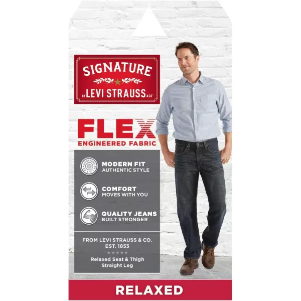 imageSignature by Levi Strauss ampamp Co Gold Mens Relaxed Fit Flex JeansMedium Indigo