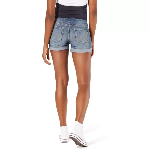 imageLevi Strauss Signature Gold Womens Maternity MidRise Shortie ShortsBlue Icewaterless