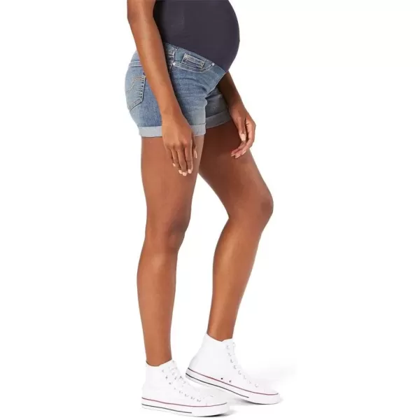 imageLevi Strauss Signature Gold Womens Maternity MidRise Shortie ShortsBlue Icewaterless