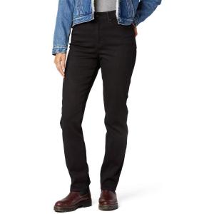 imageLevi Strauss Signature Womens HighRise Straight Jeans Stretch Denim Standard and PlusBlack Opal