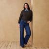 imageWomens Heritage Belted Wide Leg Jeans MidRise Stretch Denim Also Available in PlusNew Bayou Blues