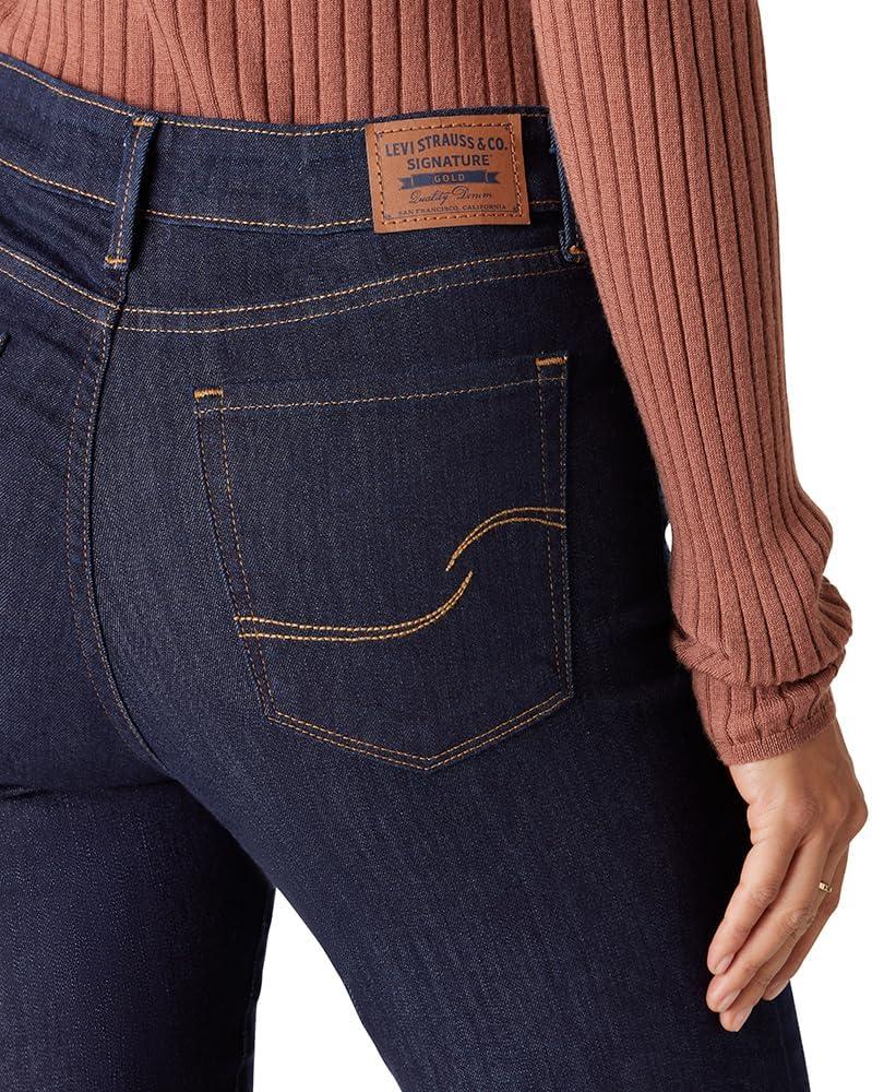 imageLEVI STRAUSS SIGNATURE Womens Modern Bootcut Jeans MidRise Stretch Denim Also Available in Plus New Island Rinse 8 Short