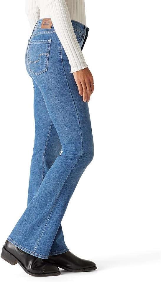 imageLEVI STRAUSS SIGNATURE Womens Totally Shaping Bootcut Jeans MidRise Stretch Denim Also Available in Plus New Out of Town 12 Short
