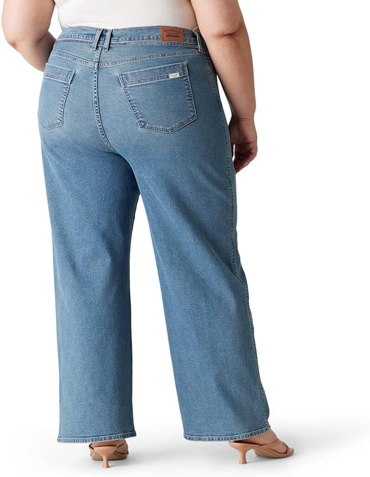 imageLevi Strauss Signature Gold Womens Heritage Belted Wide Leg Jeans Also Available in PlusPlus New Faded Days