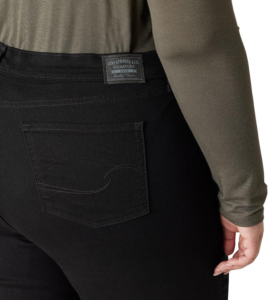 imageLevi Strauss Signature Gold Womens Size Modern Bootcut Jeans MidRise Stretch Denim Also Available in PlusNew New Black Opal