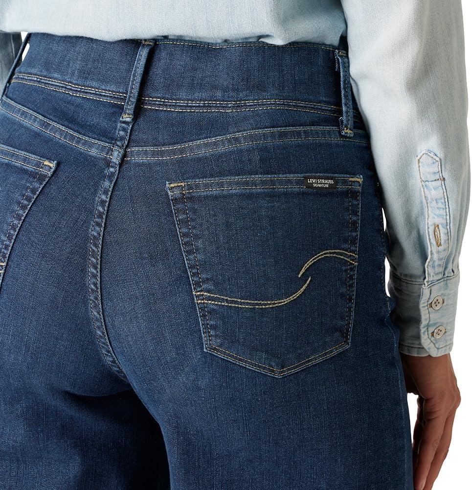 imageLevi Strauss Signature Gold Womens Totally Shaping Ultimate Pullon Wide Leg Jeans Also Available in PlusNew Blue Legend