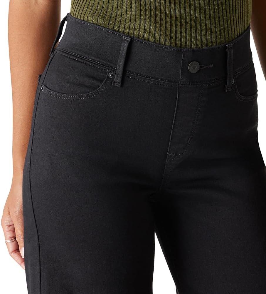 imageLevi Strauss Signature Gold Womens Totally Shaping Ultimate Pullon Wide Leg Jeans Also Available in PlusNew Noir