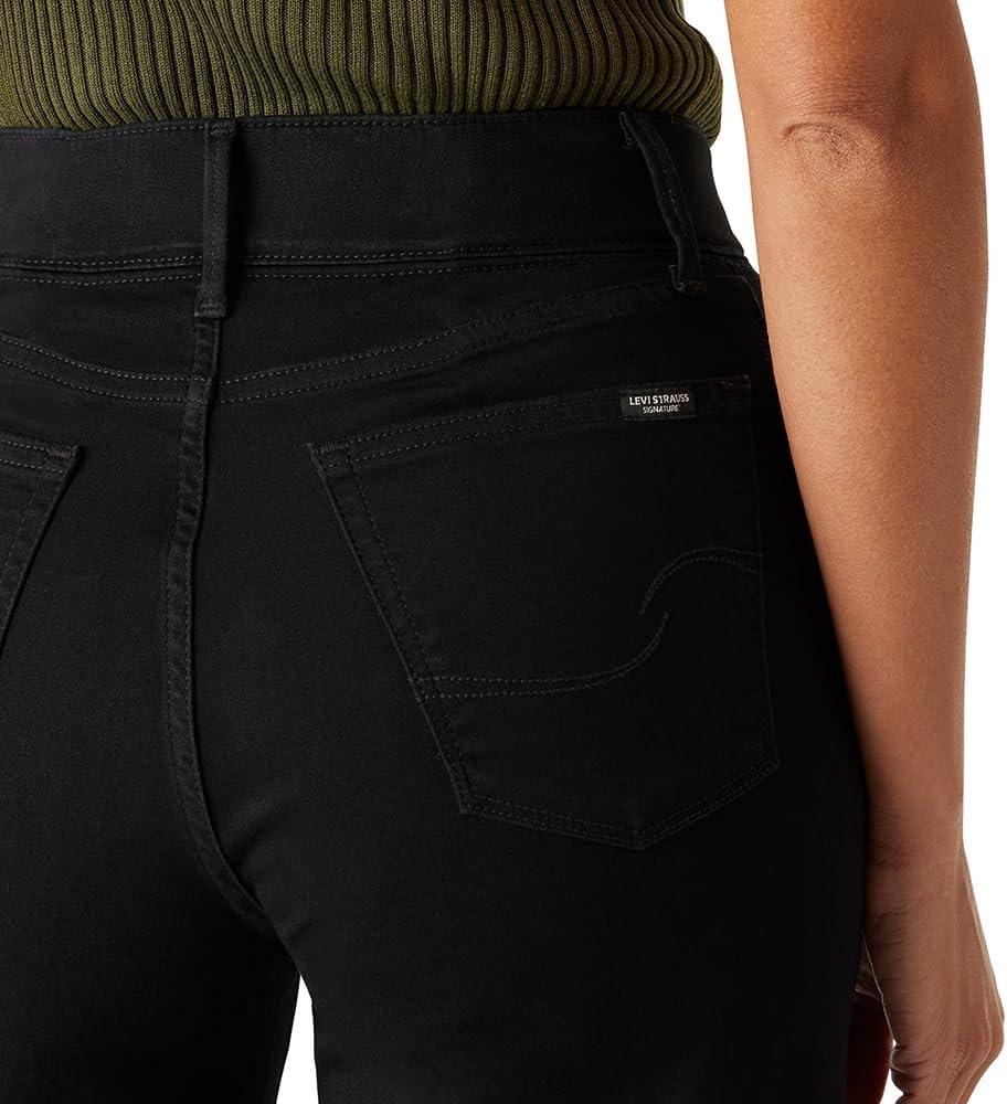 imageLevi Strauss Signature Gold Womens Totally Shaping Ultimate Pullon Wide Leg Jeans Also Available in PlusNew Noir