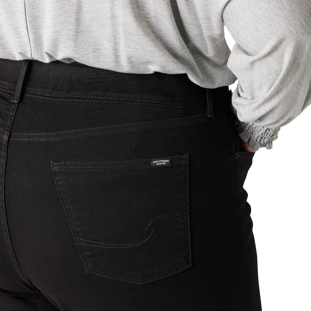 imageLevi Strauss Signature Gold Womens Totally Shaping Ultimate Pullon Wide Leg Jeans Also Available in PlusNew Noir Plus