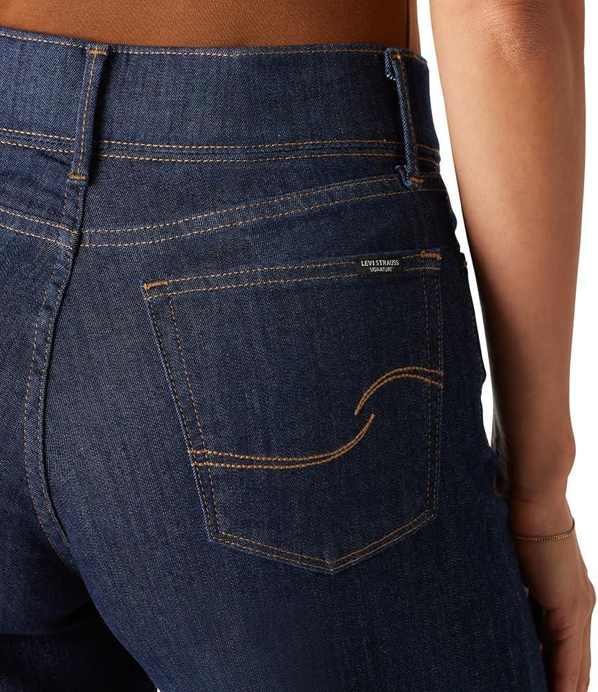 imageLevi Strauss Signature Gold Womens Totally Shaping Ultimate Pullon Wide Leg Jeans Also Available in PlusNew Retro Dark