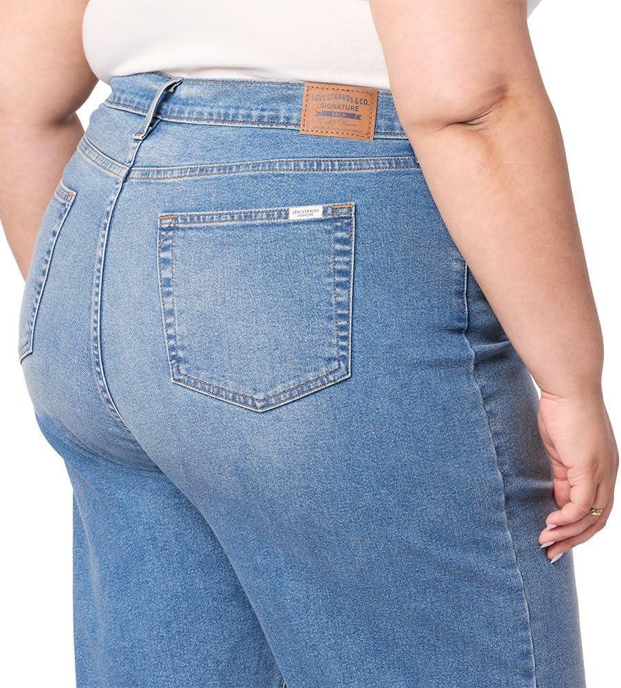 imageLevi Strauss Signature Womens Heritage HighRise Loose Straight Jeans Stretch Denim Also Available in Plus SizeLuna