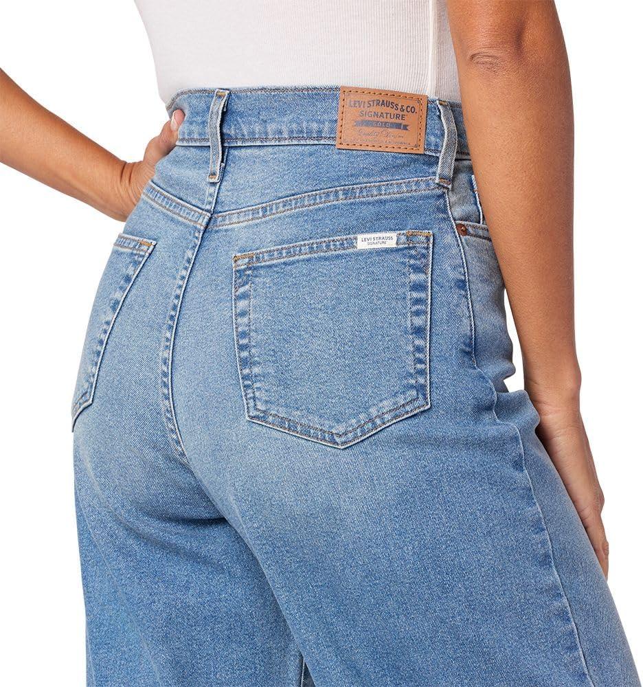 imageLevi Strauss Signature Womens Heritage HighRise Loose Straight Jeans Stretch Denim Also Available in Plus SizeLuna