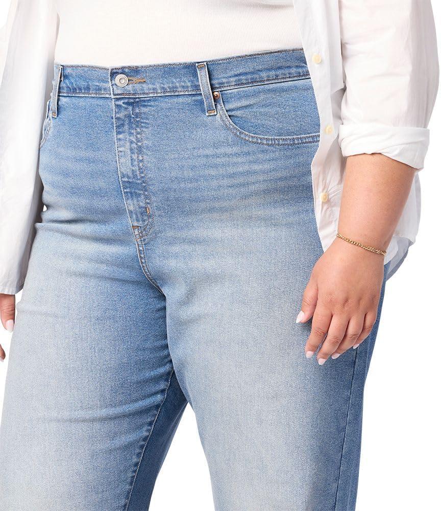 imageLevi Strauss Signature Womens Heritage HighRise Loose Straight Jeans Stretch Denim Also Available in Plus SizeLuna