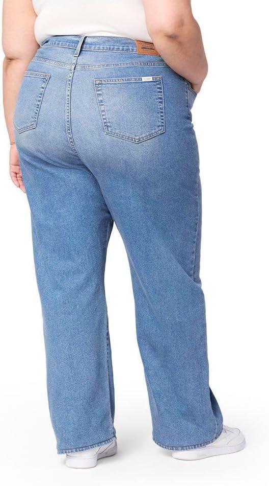 imageLevi Strauss Signature Womens Heritage HighRise Loose Straight Jeans Stretch Denim Also Available in Plus SizeLuna