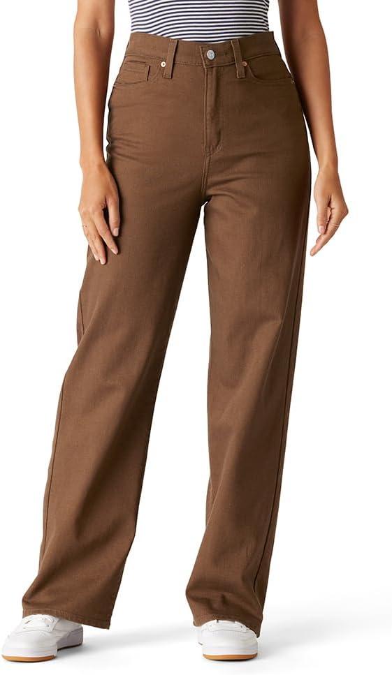 imageLevi Strauss Signature Womens Heritage HighRise Loose Straight Jeans Stretch Denim Also Available in Plus SizeNew Chai Spice