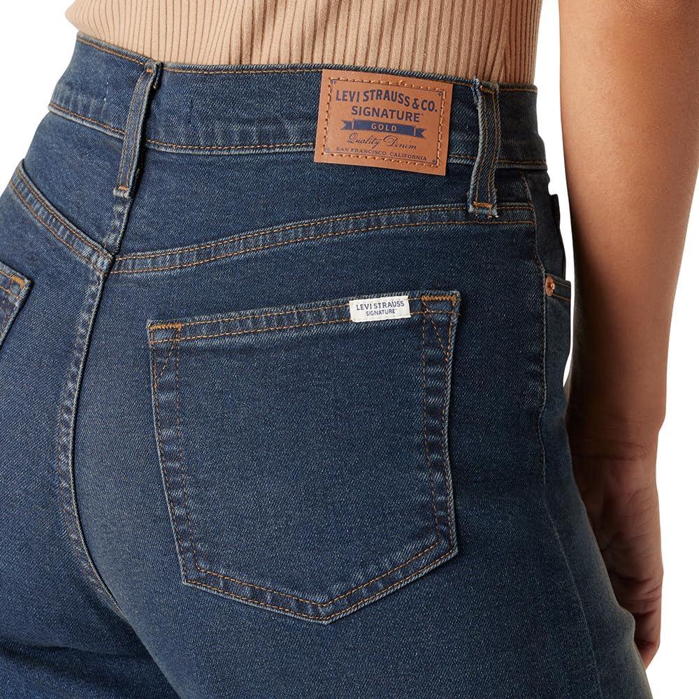 imageLevi Strauss Signature Womens Heritage HighRise Loose Straight Jeans Stretch Denim Also Available in Plus SizeNew High Ridin