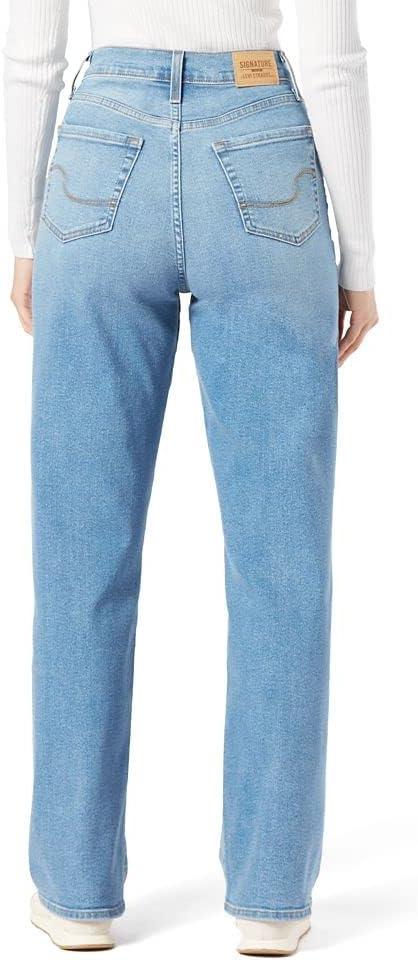 imageLevi Strauss Signature Womens Heritage HighRise Loose Straight Jeans Stretch Denim Also Available in Plus SizeRocky River