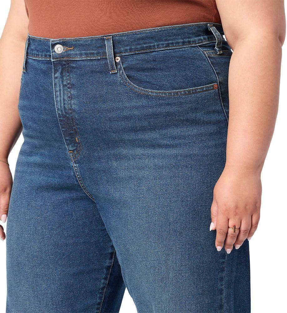 imageLevi Strauss Signature Womens Heritage HighRise Loose Straight Jeans Stretch Denim Also Available in Plus SizeSupernova