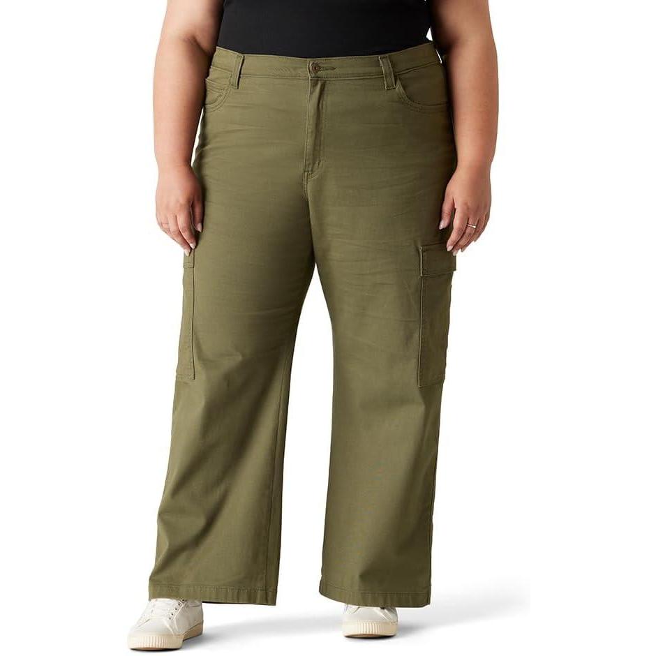 imageLevi Strauss Signature Gold Womens Easy Cargo Midi Skirt Also Available in PlusNew Olive Night Floral Laser