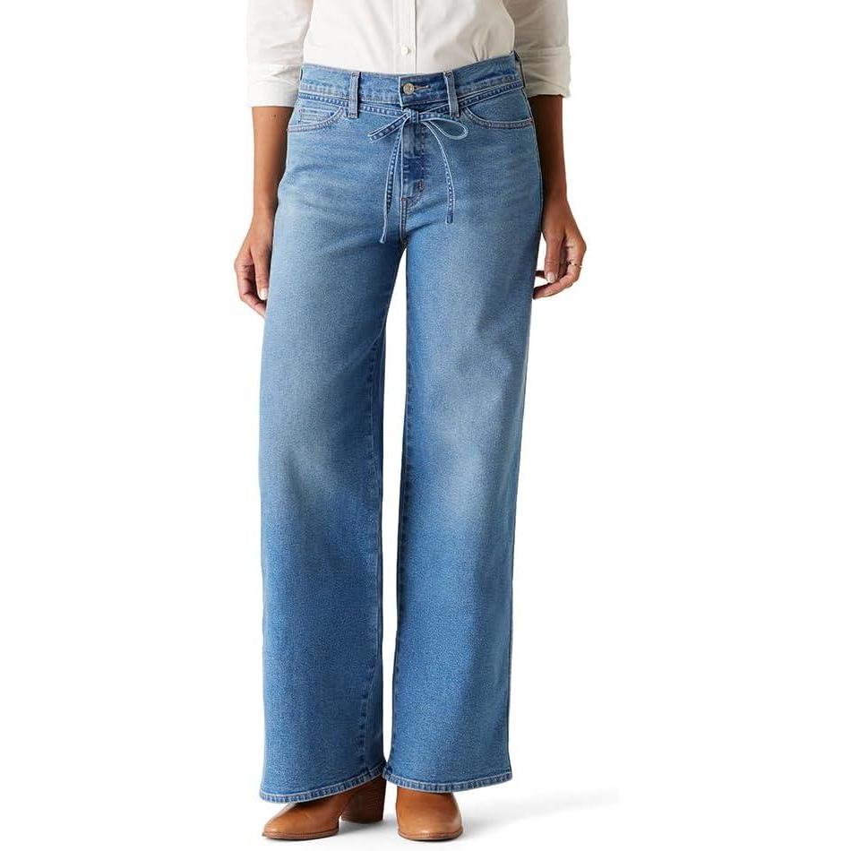 imageLevi Strauss Signature Gold Womens Heritage Belted Wide Leg Jeans Also Available in PlusNew Faded Days